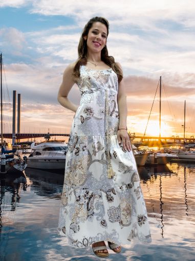 Рокля Sissi – ефирна лятна кройка с презрамки от сатинирана вискоза