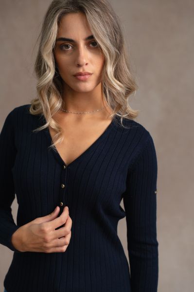 Дамски пуловер с V-образно деколте Flavie