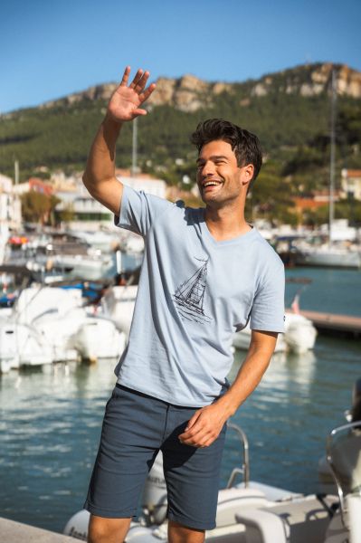 Мъжка тениска с V-образно деколте Clyde