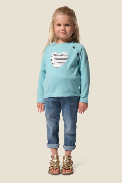 Момичешки пуловер с обло деколте и ръкави реглан Lizoe