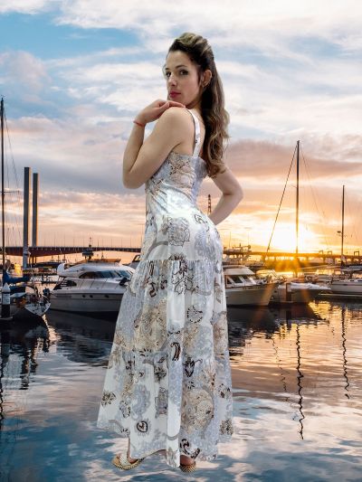 Рокля Sissi – ефирна лятна кройка с презрамки от сатинирана вискоза